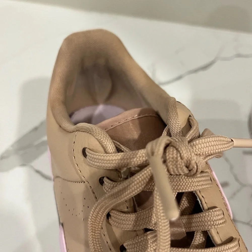 Nike, *rare* Women's Air Force One Jester XX Tan and Pink Sneakers, Size 9